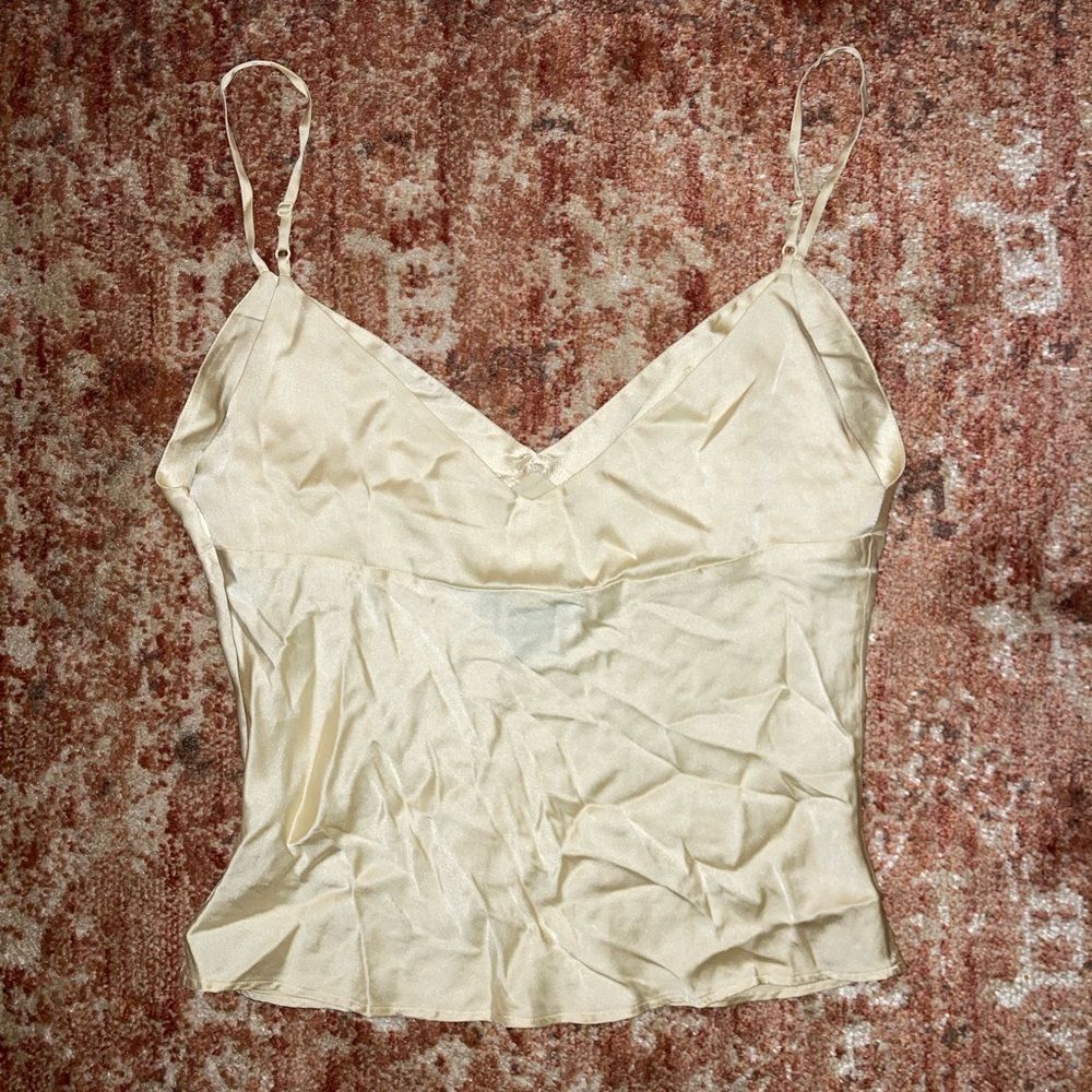 Yellow Gold Silk Tank Top - Picture 3 of 4